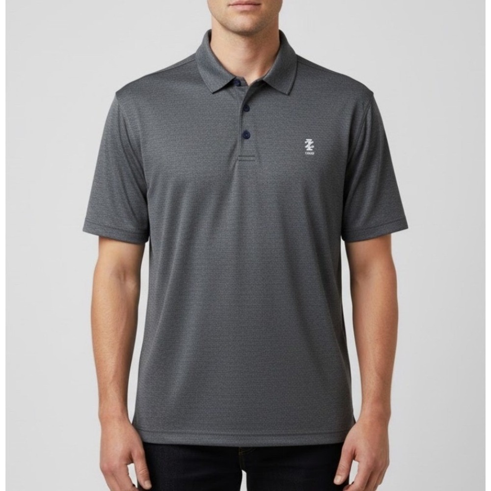 IZOD GOLF Performance Polo Men's Dark Gray Textured Polo Shirt XL Preppy - Picture 1 of 8